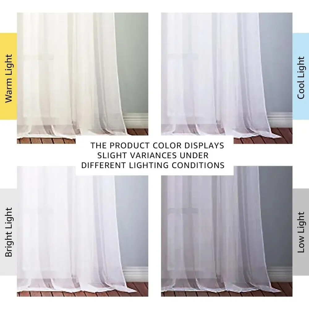 Nicetown Extra Long White Sheer Window Curtains - (54